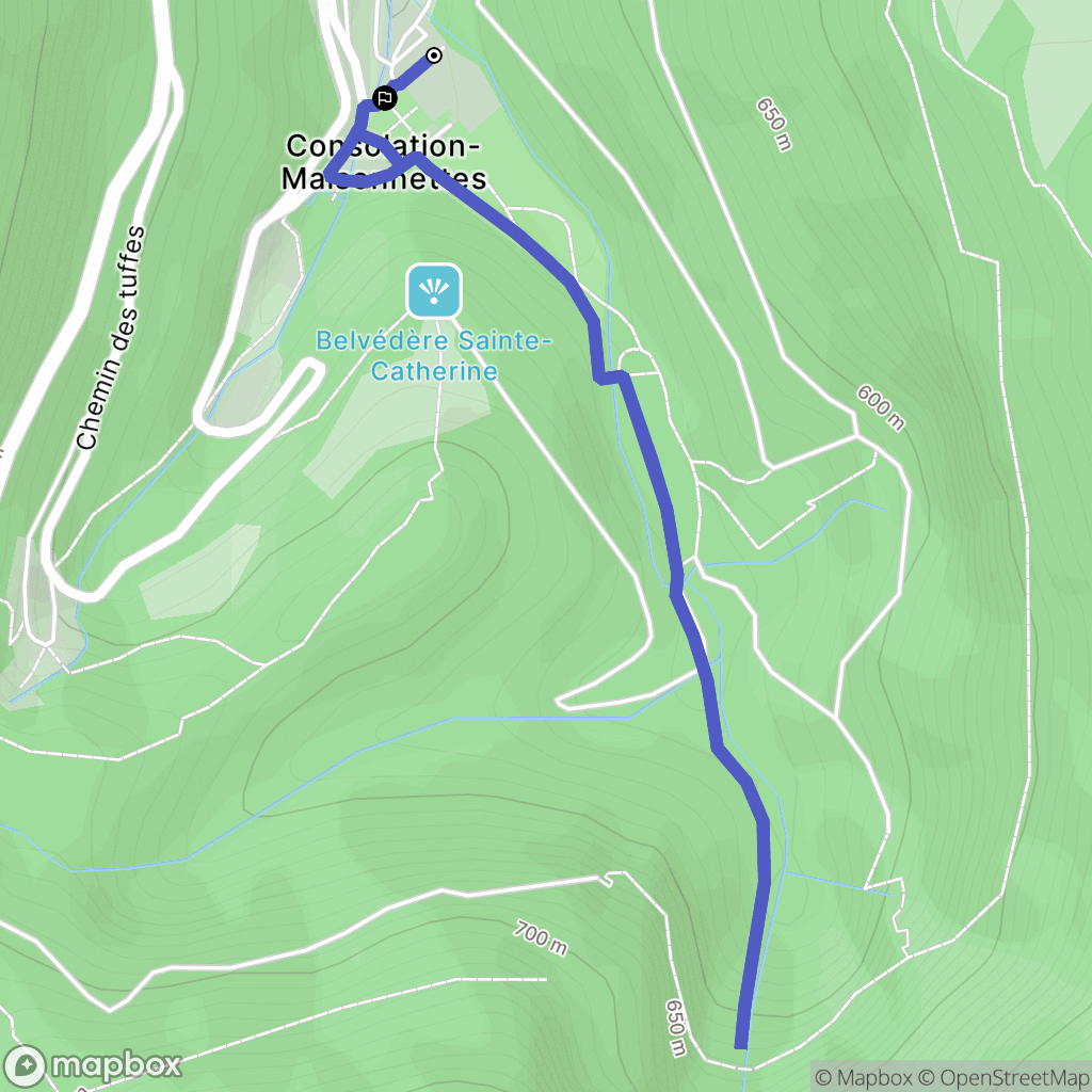 Consolation-Maisonnettes : carte du parcours de randonnée - France