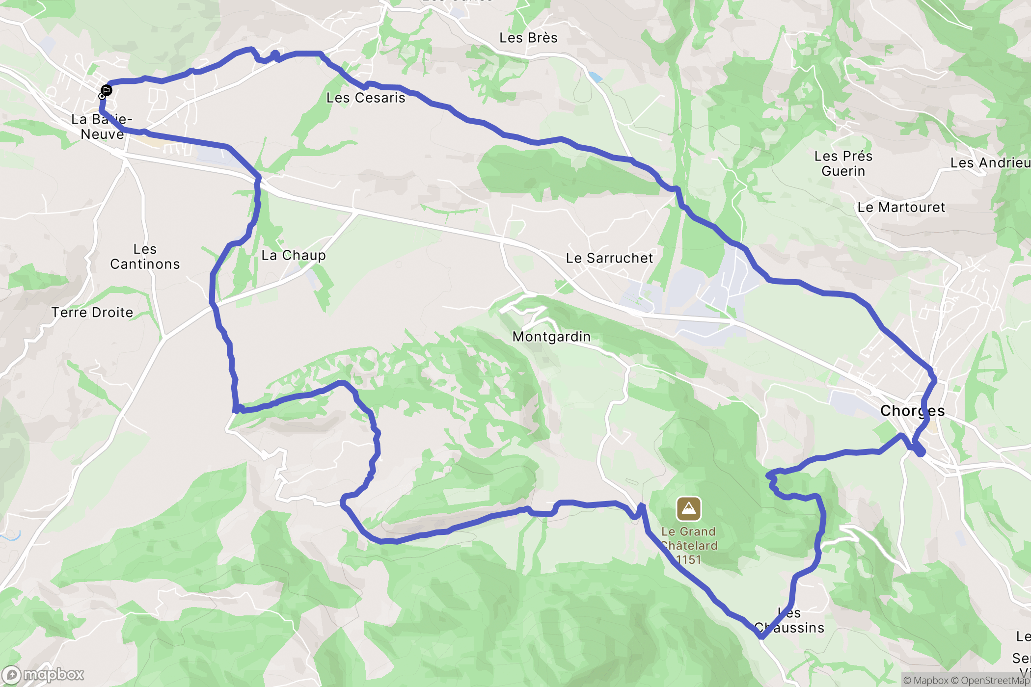 La Bâtie-Neuve : carte du parcours de randonnée - France
