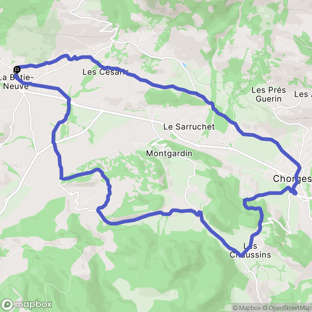 La Bâtie-Neuve : carte du parcours de randonnée - France