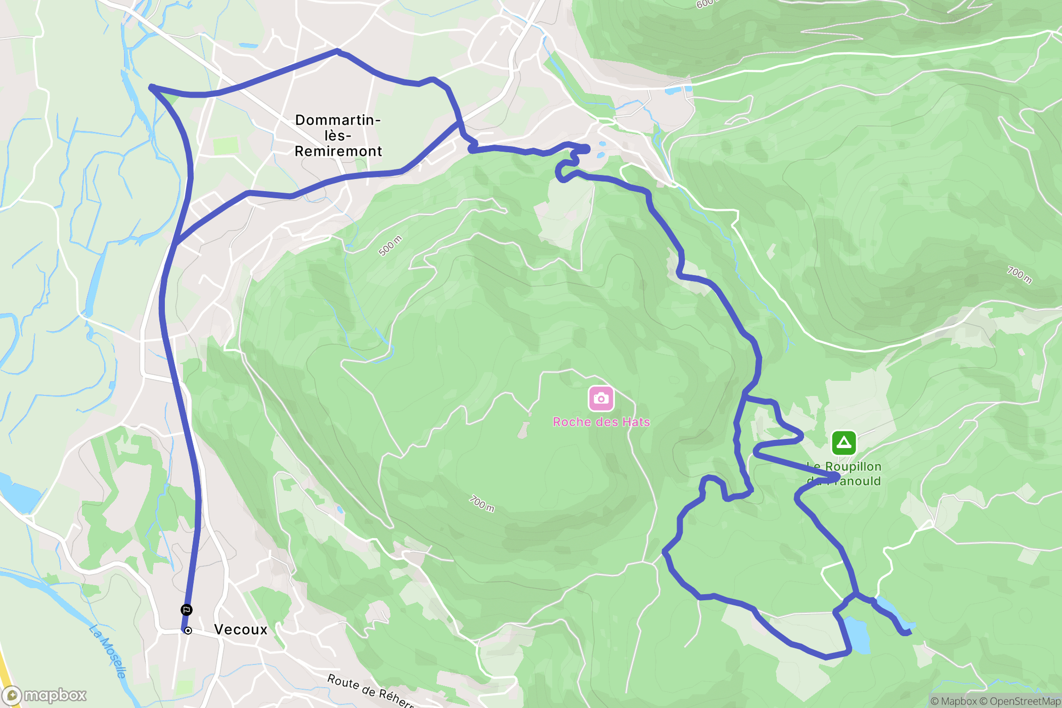 Vecoux : carte du parcours de randonnée - France