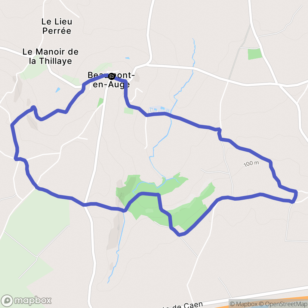Beaumont-en-Auge : carte du parcours de randonnée - France
