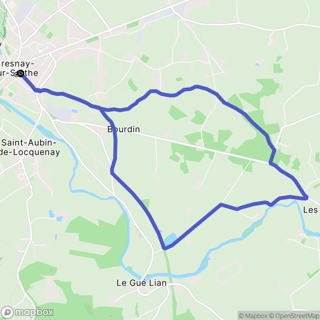 Fresnay-sur-Sarthe : carte du parcours de randonnée - France