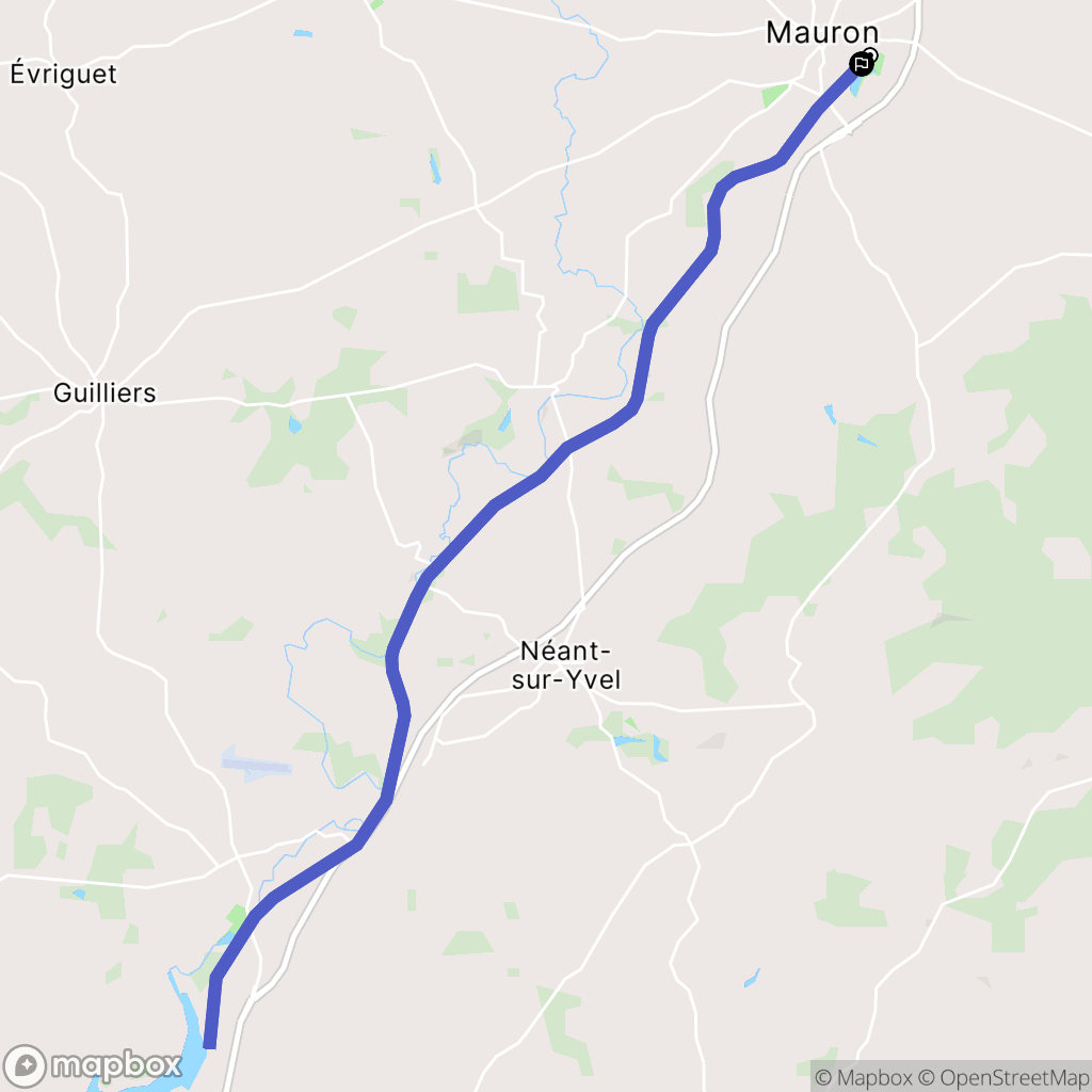 Mauron : carte du parcours de randonnée - France