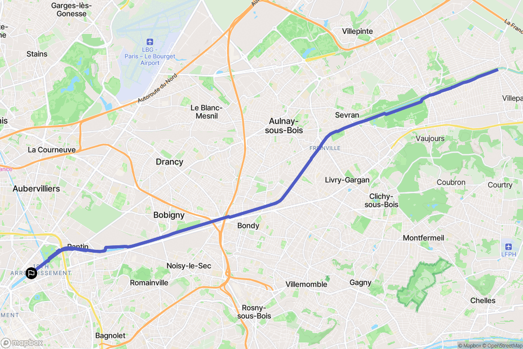 Paris : carte du parcours de randonnée - France