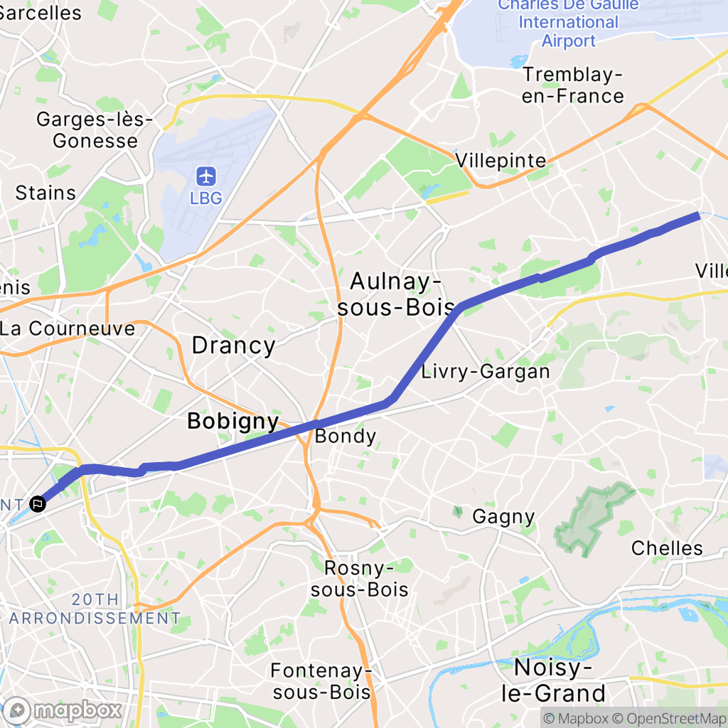 Paris : carte du parcours de randonnée - France