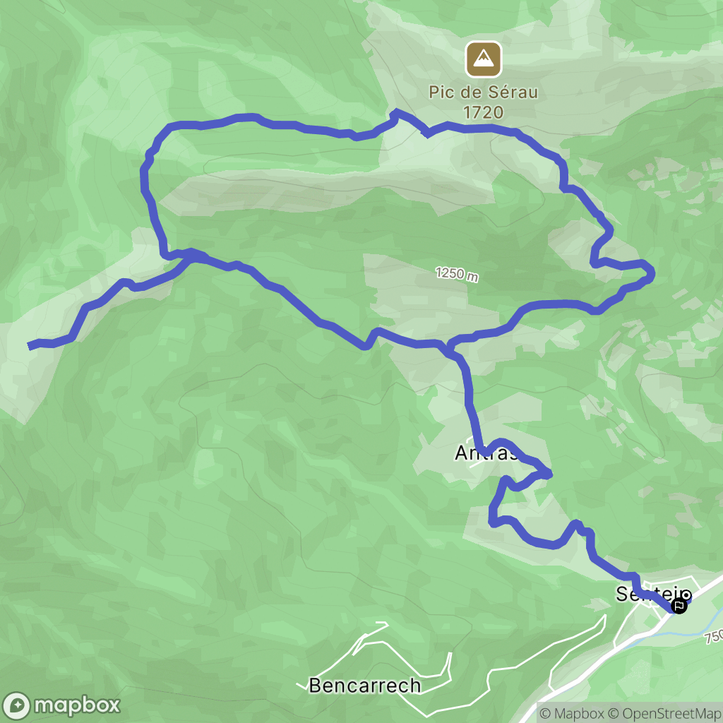 Sentein : carte du parcours de randonnée - France