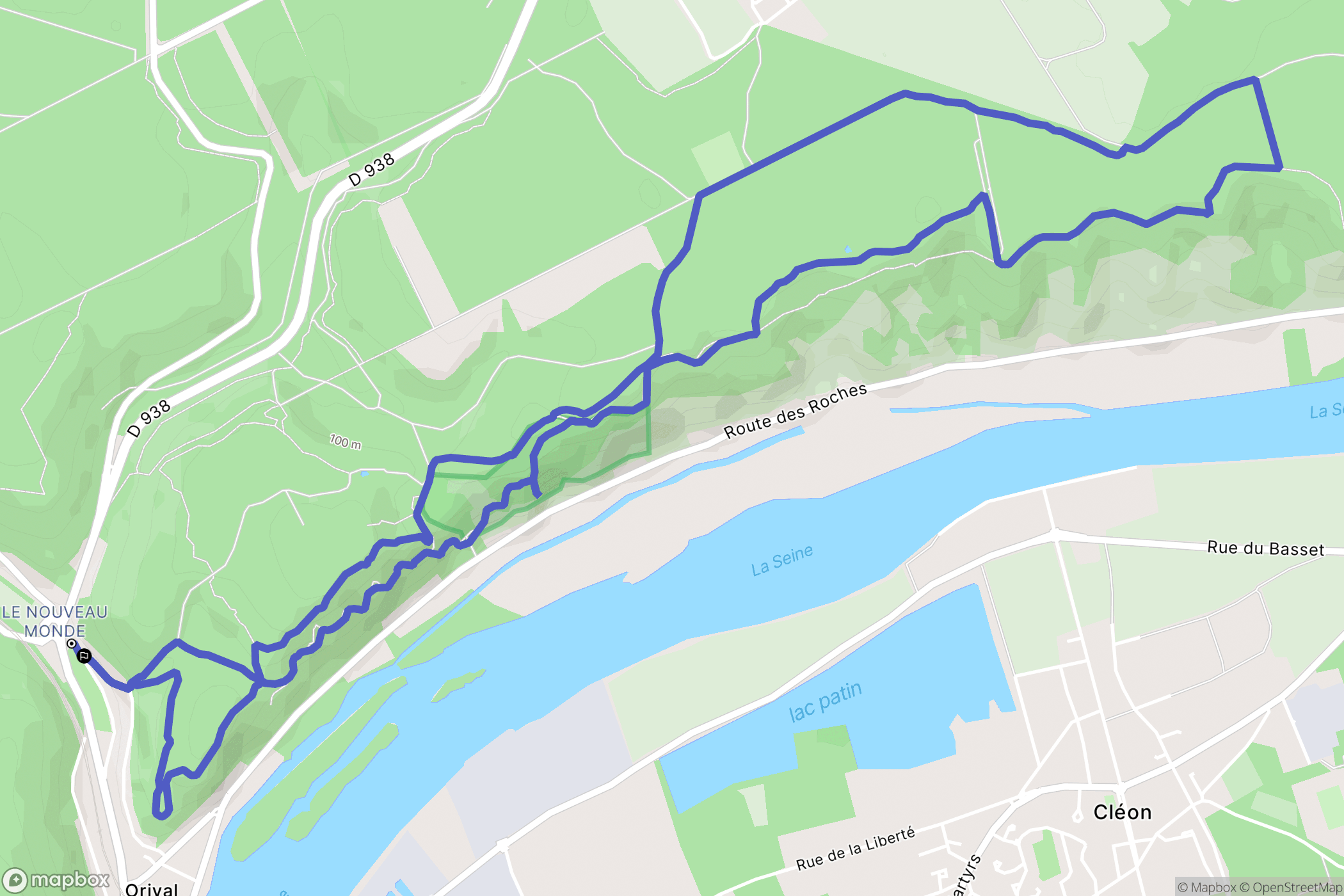 Orival : carte du parcours de randonnée - France