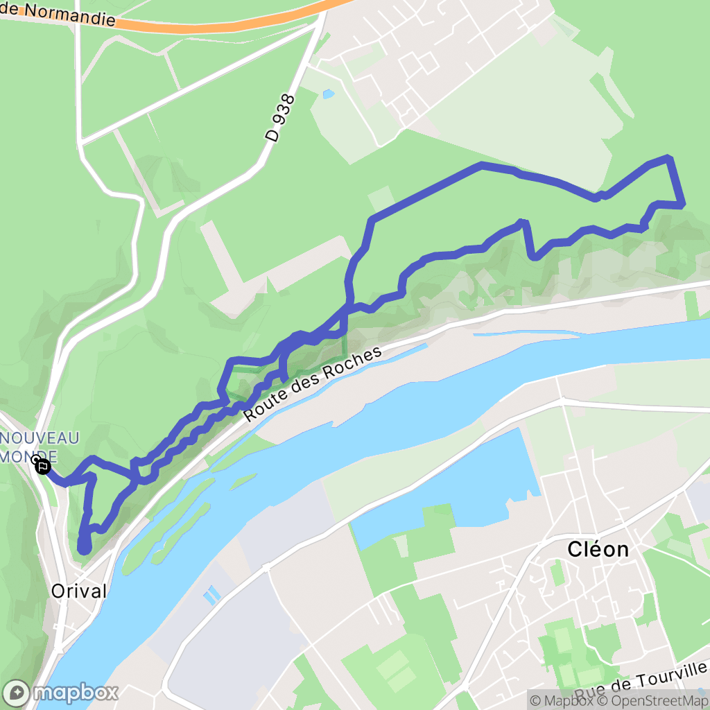Orival : carte du parcours de randonnée - France
