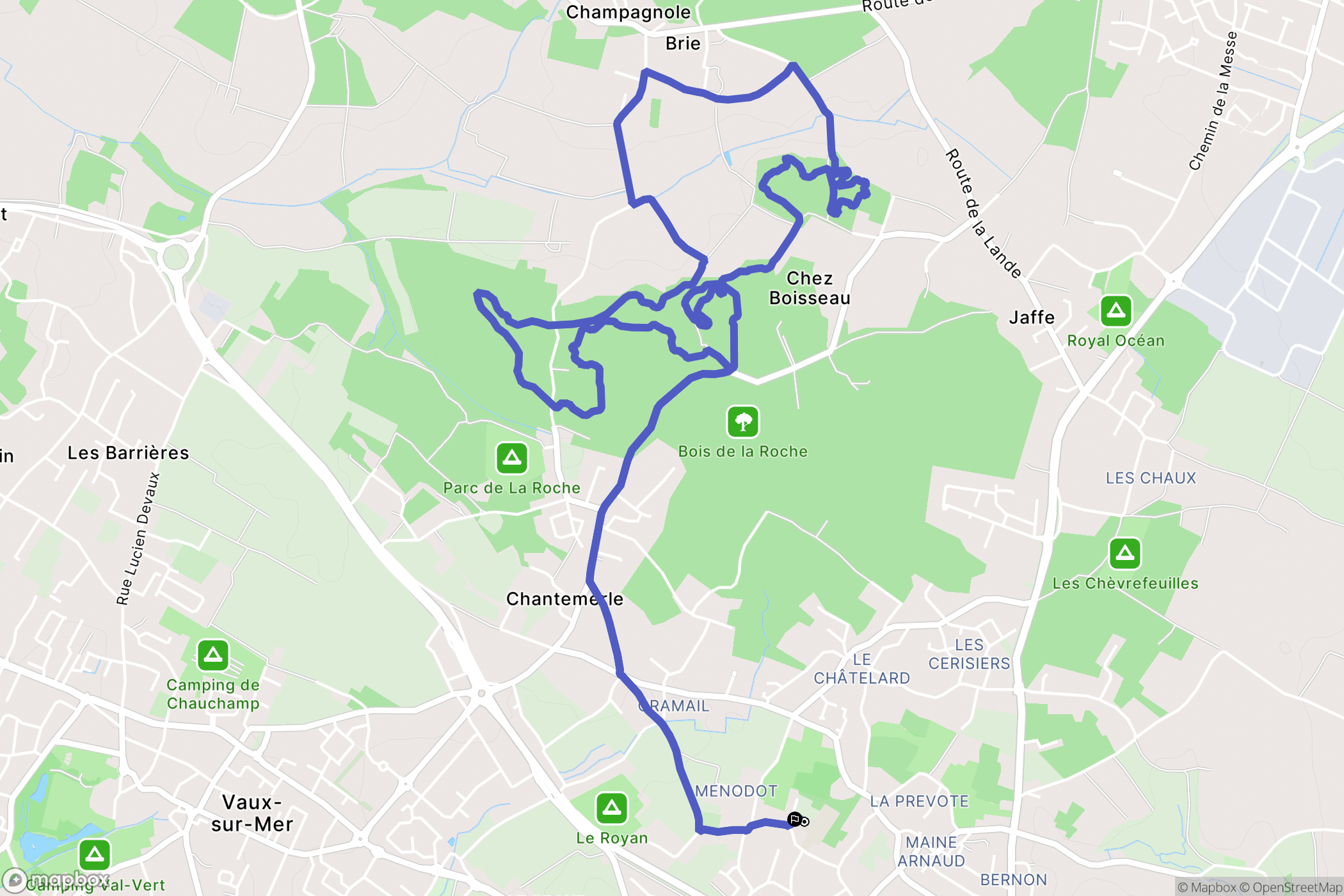 Royan : carte du parcours de randonnée - France