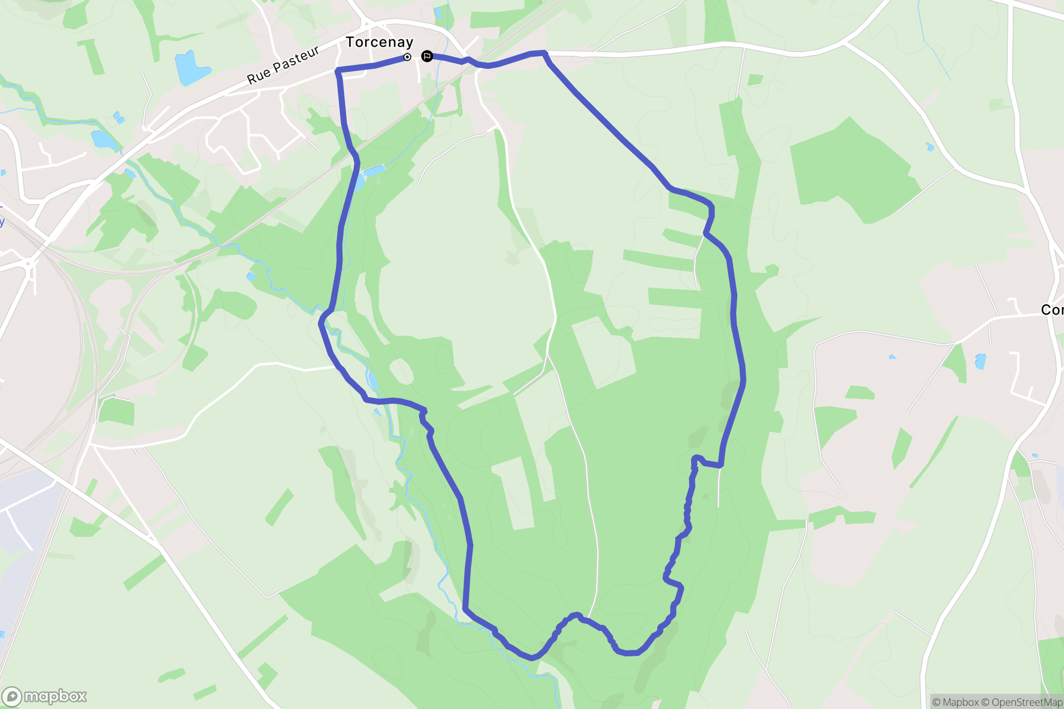 Torcenay : carte du parcours de randonnée - France