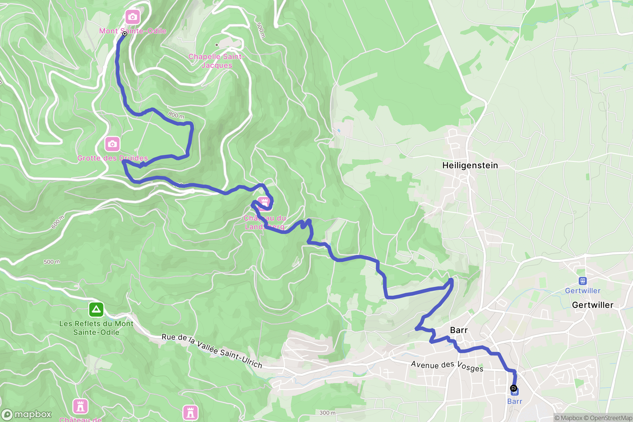 Ottrott : carte du parcours de randonnée - France