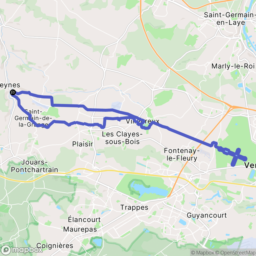 Beynes : carte du parcours de randonnée - France