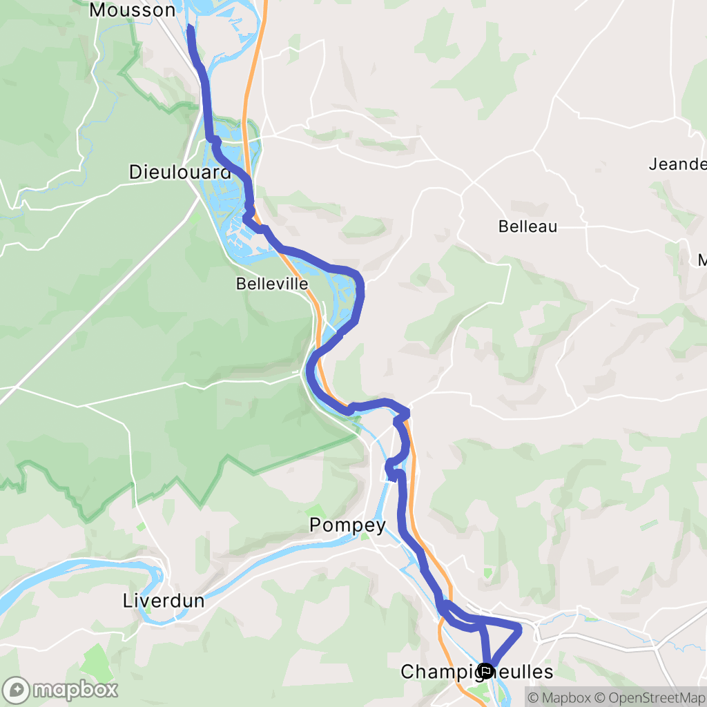 Champigneulles : carte du parcours de randonnée - France
