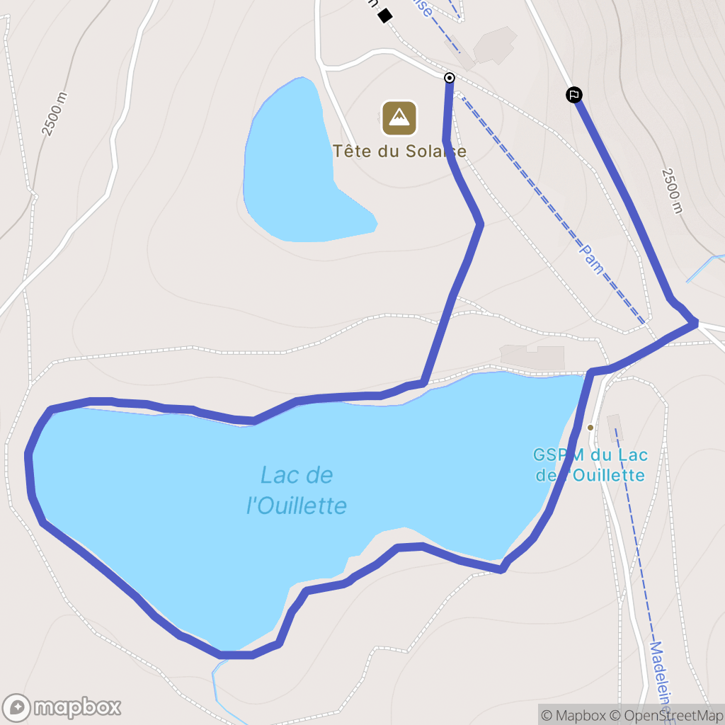 Val-d'Isère : carte du parcours de randonnée - France