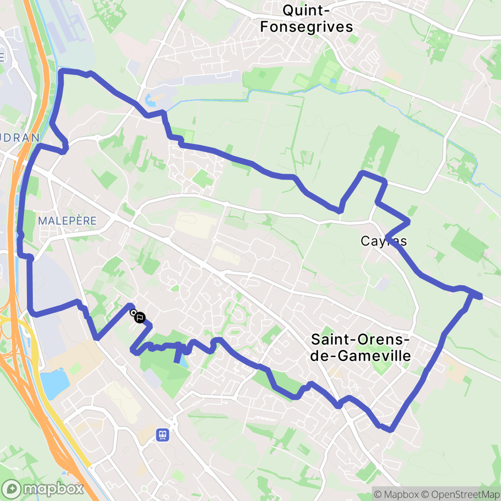 Saint-Orens-de-Gameville : carte du parcours de randonnée - France