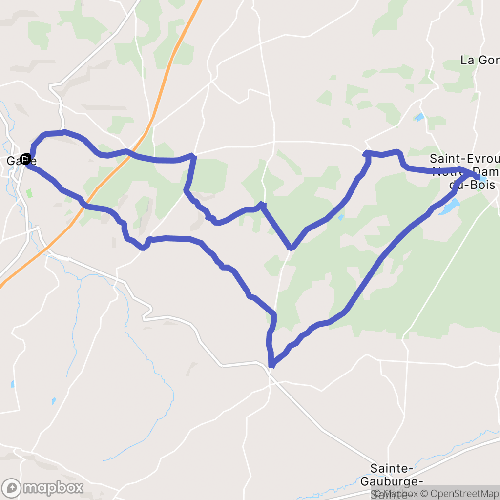 Gacé : carte du parcours de randonnée - France