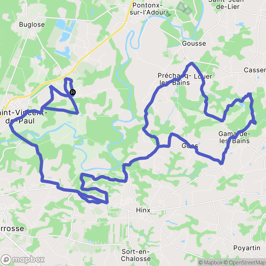 Téthieu : carte du parcours de randonnée - France