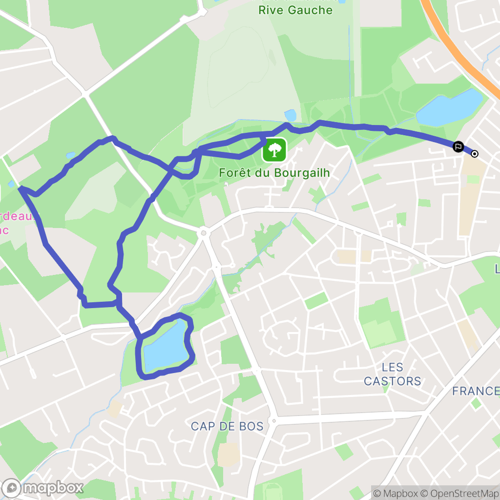 Pessac : carte du parcours de randonnée - France