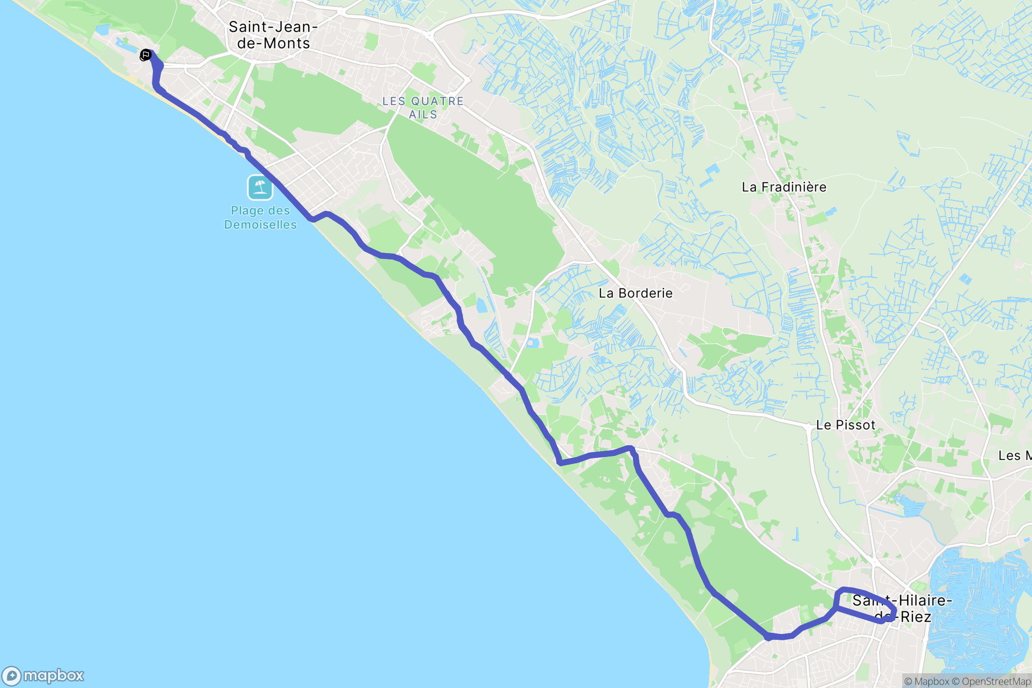 Saint-Jean-de-Monts : carte du parcours de randonnée - France