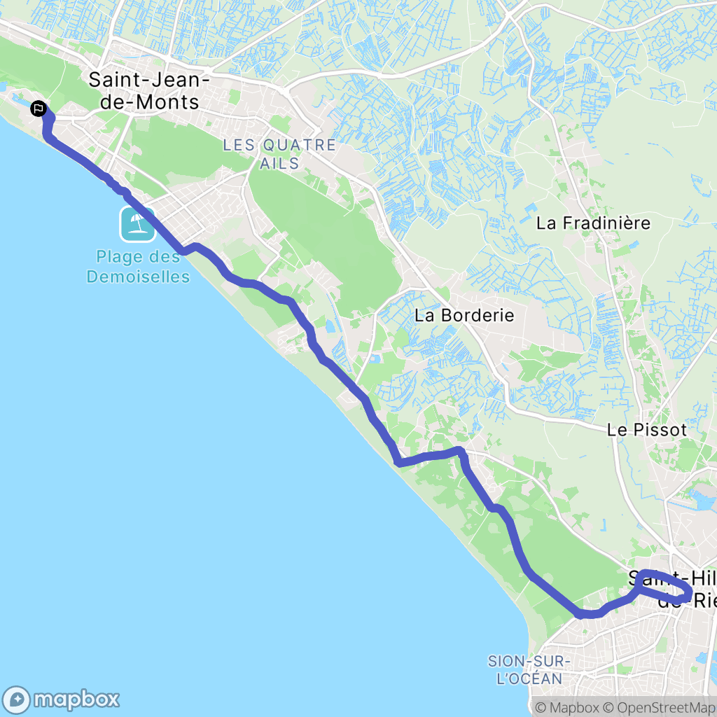 Saint-Jean-de-Monts : carte du parcours de randonnée - France