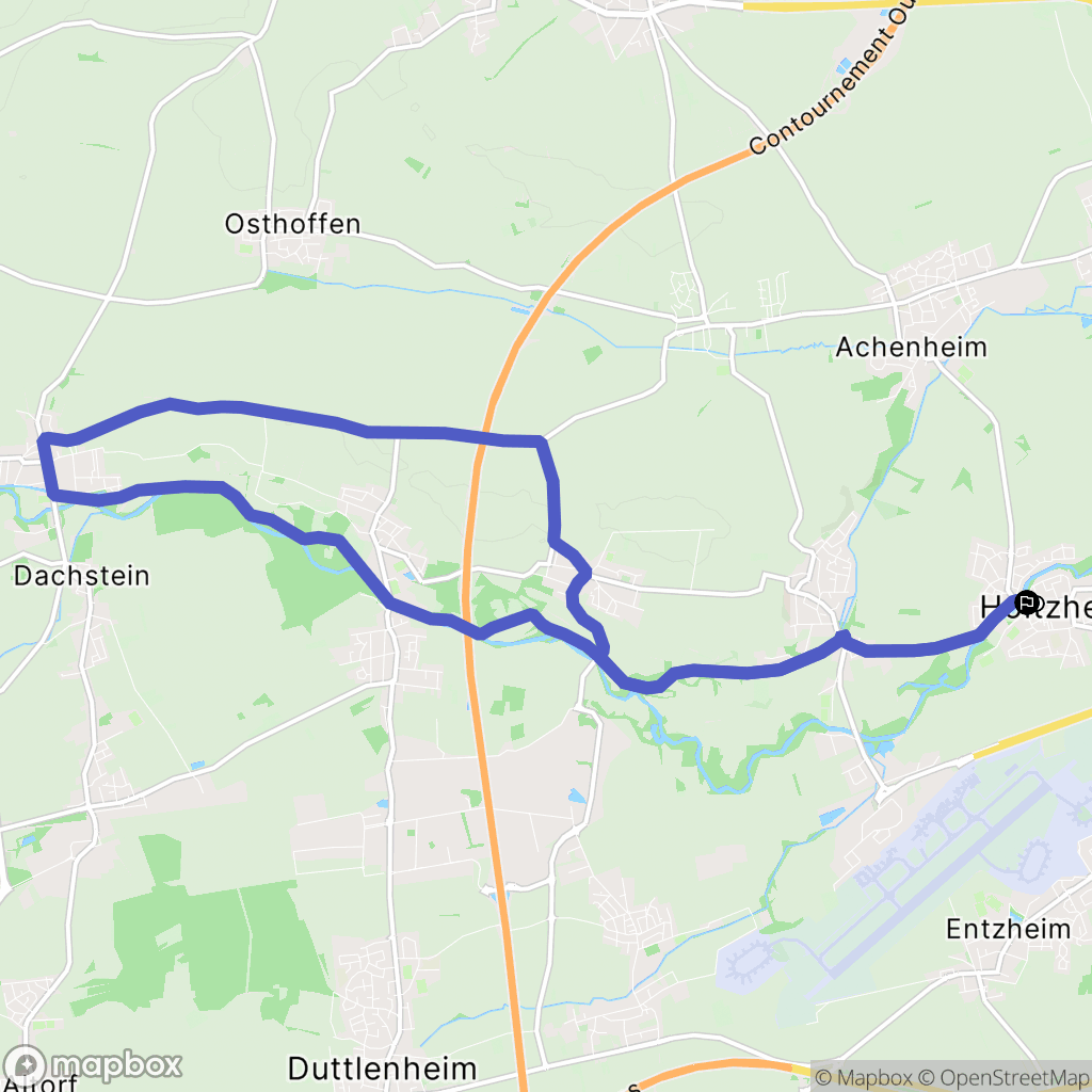 Holtzheim : carte du parcours de randonnée - France