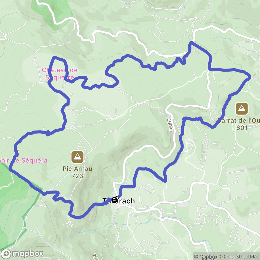 Tarerach : carte du parcours de randonnée - France