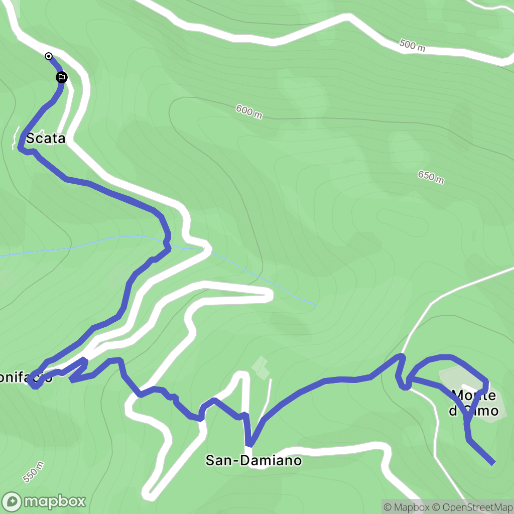 Scata : carte du parcours de randonnée - France