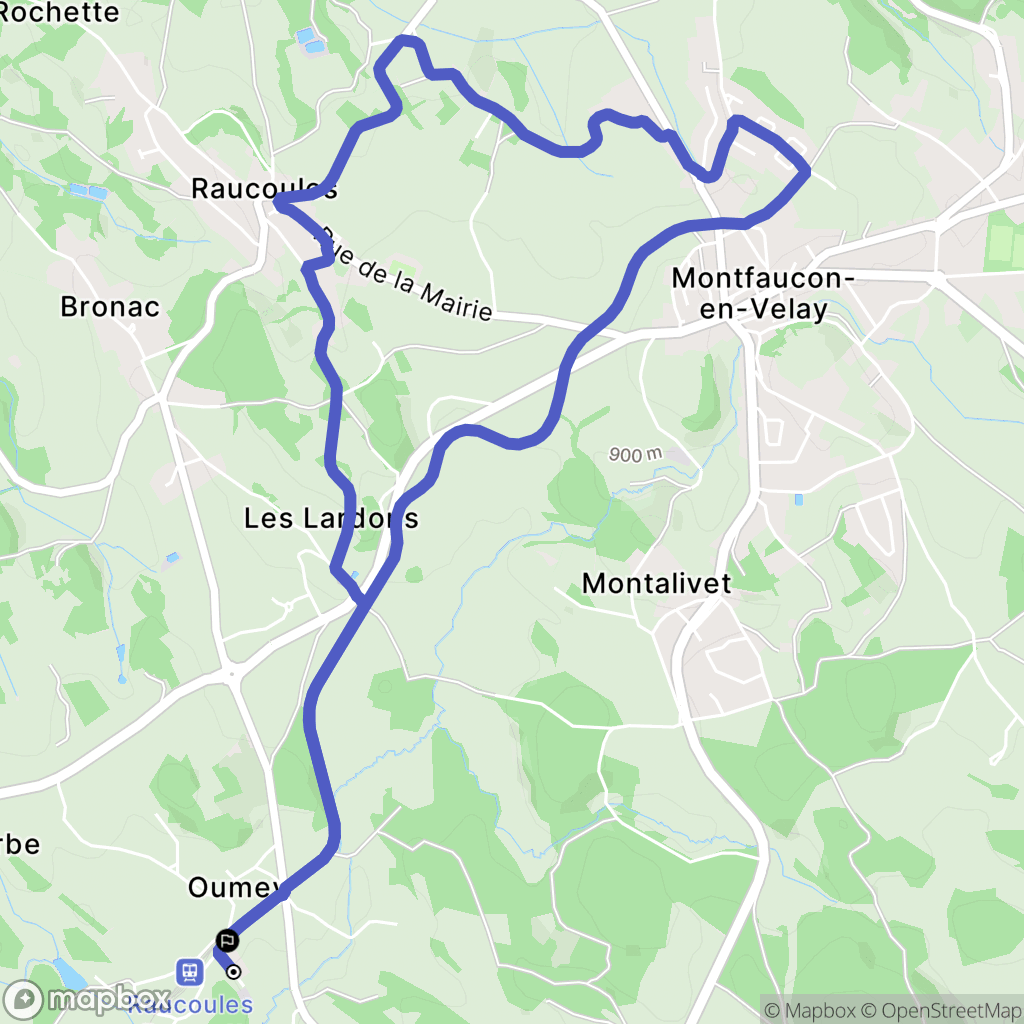 Raucoules : carte du parcours de randonnée - France