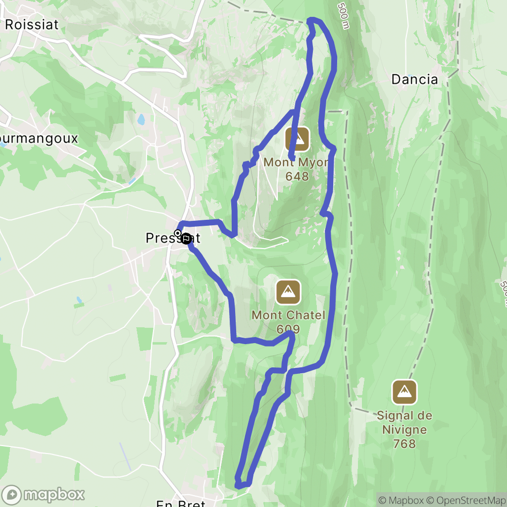 Val-Revermont : carte du parcours de randonnée - France