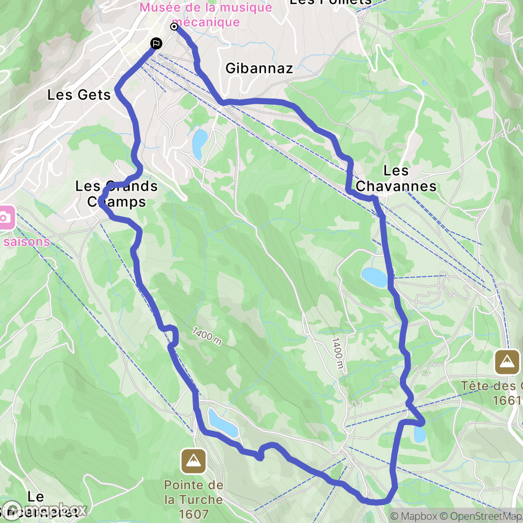 Les Gets : carte du parcours de randonnée - France