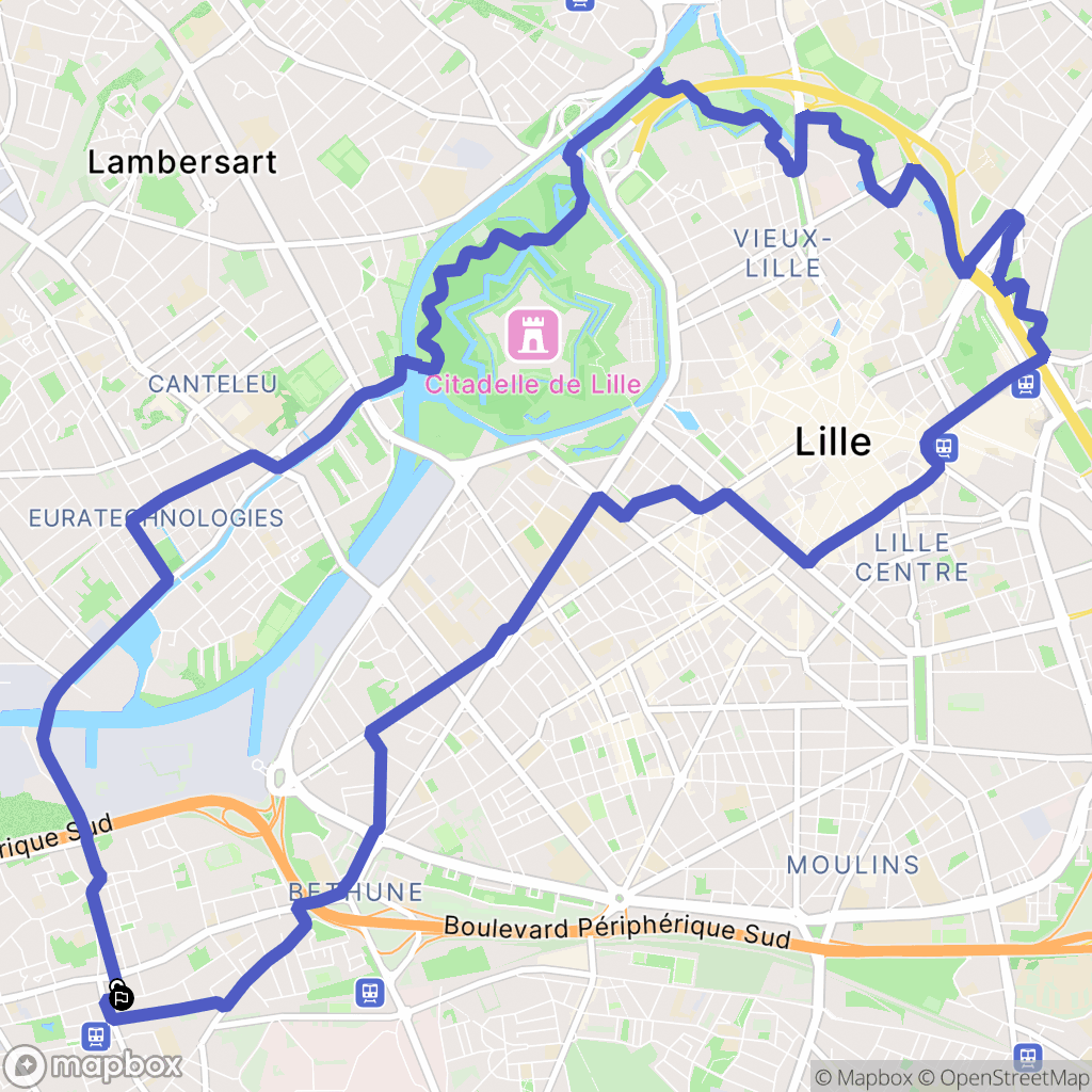 Loos : carte du parcours de randonnée - France