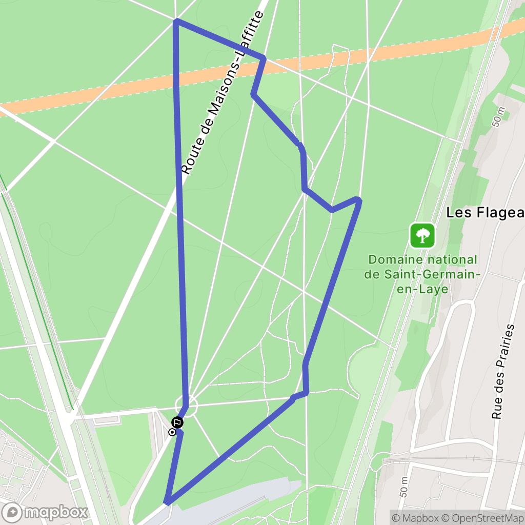 Saint-Germain-en-Laye : carte du parcours de randonnée - France