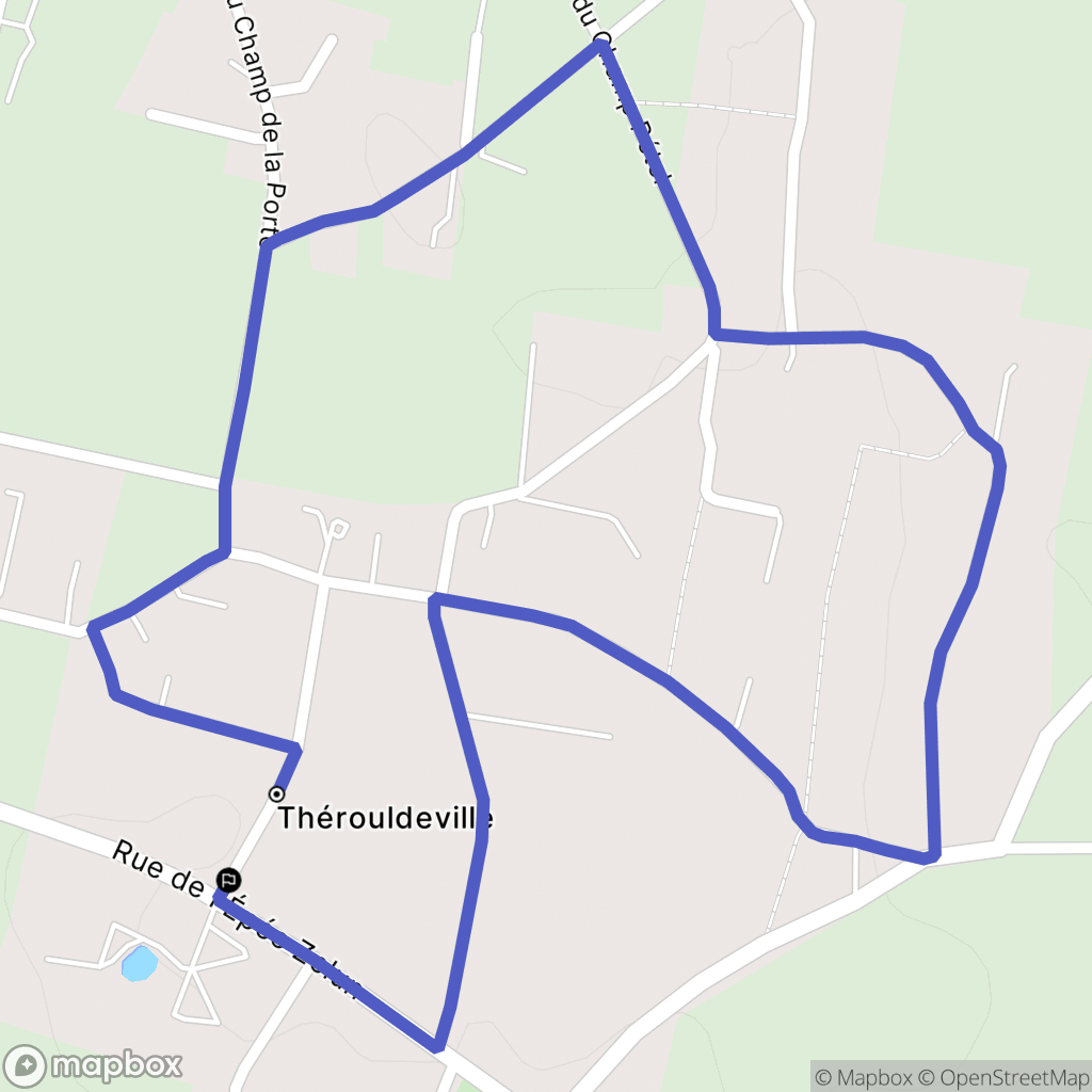 Thérouldeville : carte du parcours de randonnée - France