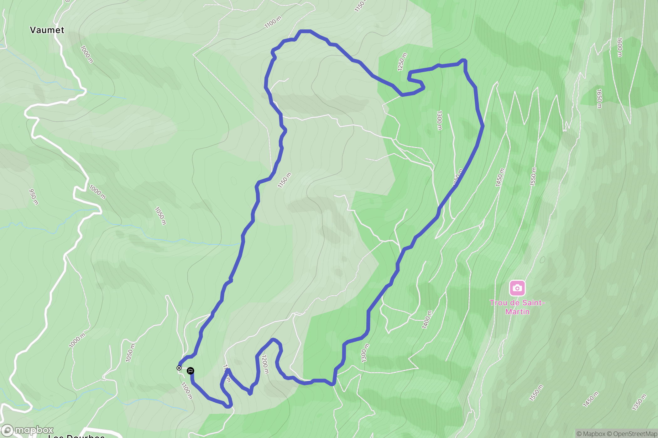 Digne-les-Bains : carte du parcours de randonnée - France