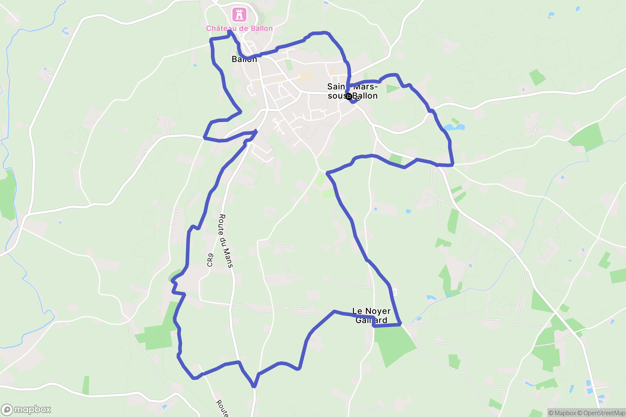 Ballon-Saint-Mars : carte du parcours de randonnée - France