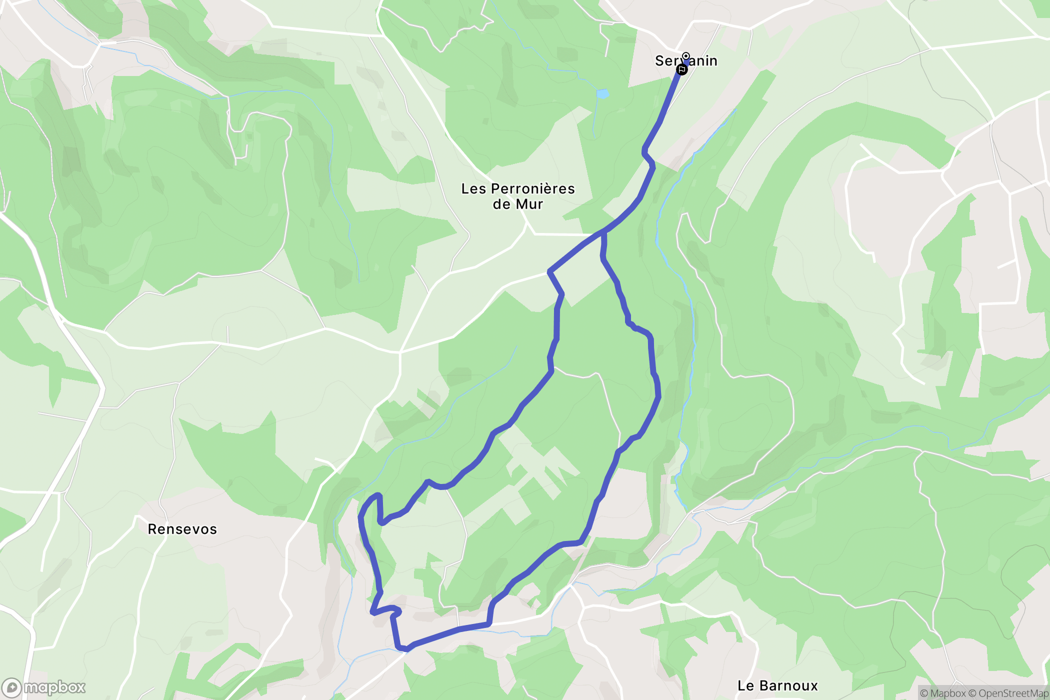 Oytier-Saint-Oblas : carte du parcours de randonnée - France