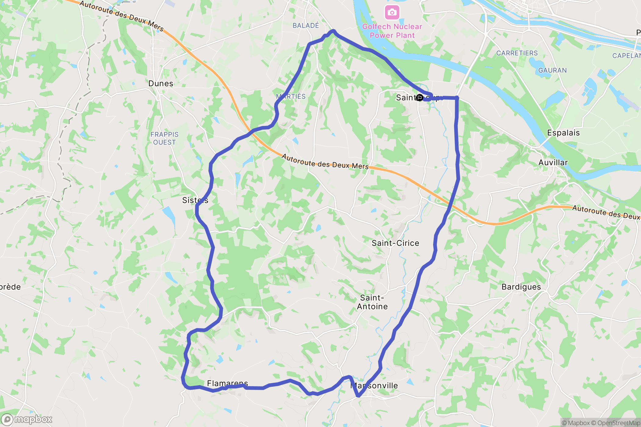 Saint-Loup : carte du parcours de randonnée - France