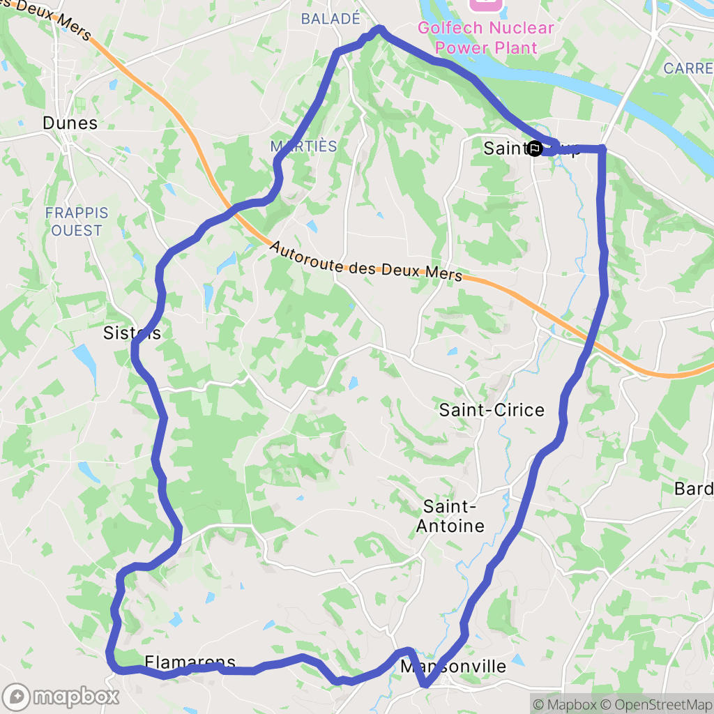 Saint-Loup : carte du parcours de randonnée - France