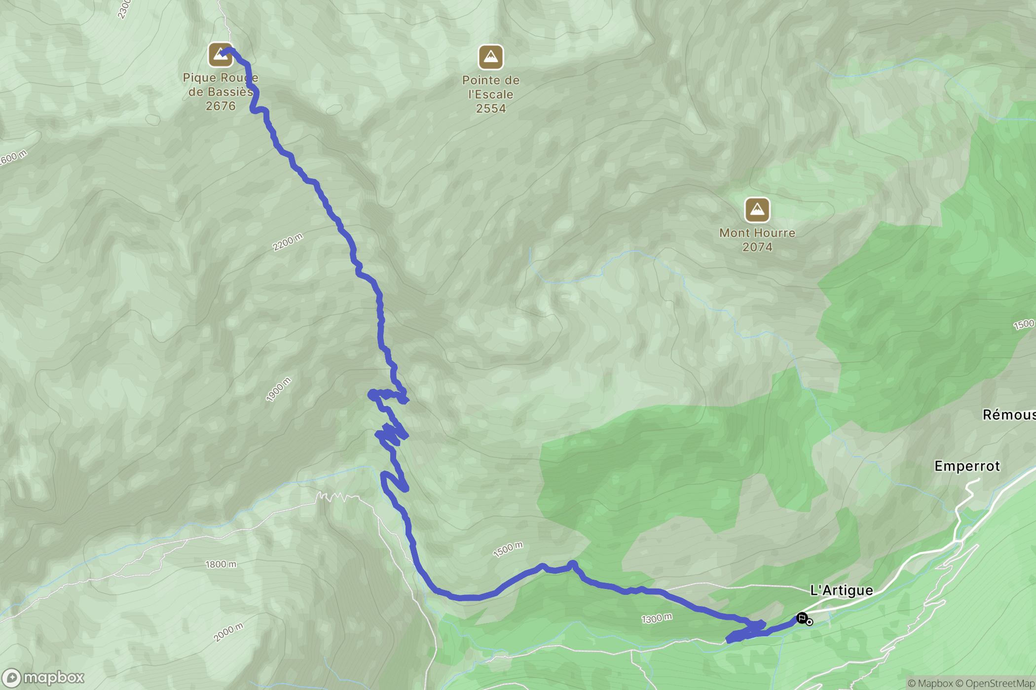 Auzat : carte du parcours de randonnée - France