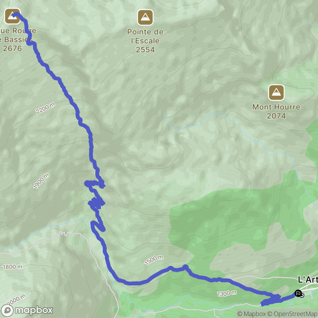 Auzat : carte du parcours de randonnée - France
