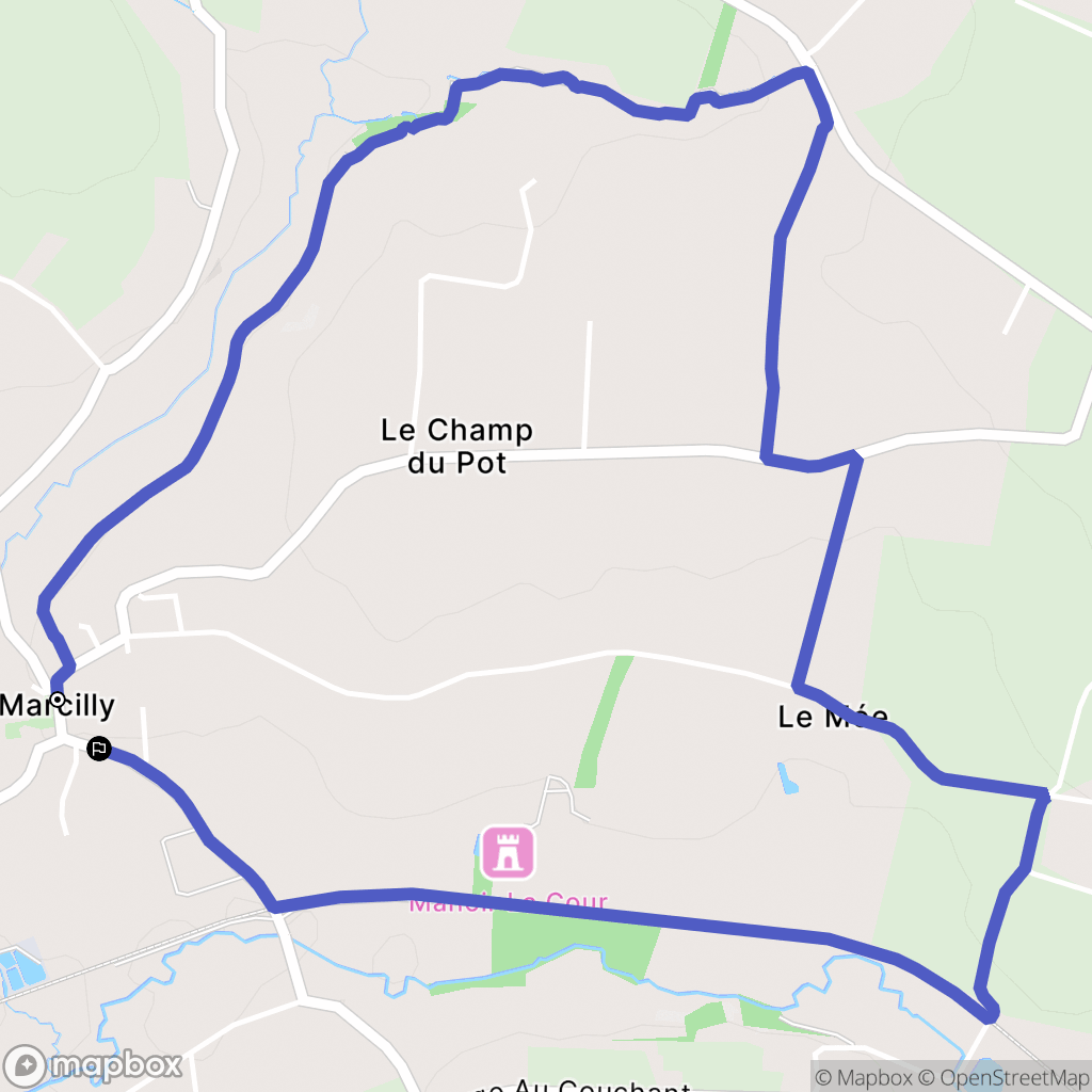 Marcilly : carte du parcours de randonnée - France