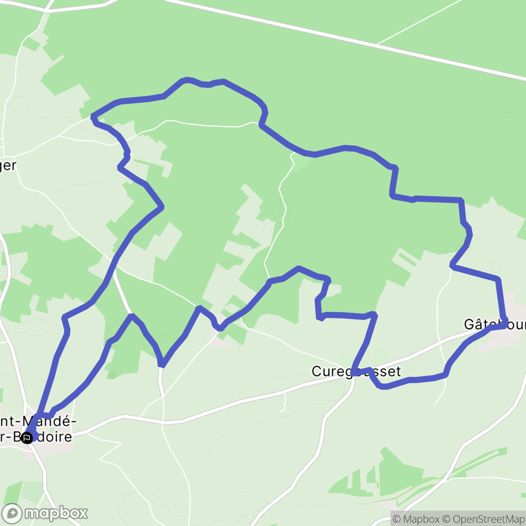 Saint-Mandé-sur-Brédoire : carte du parcours de randonnée - France