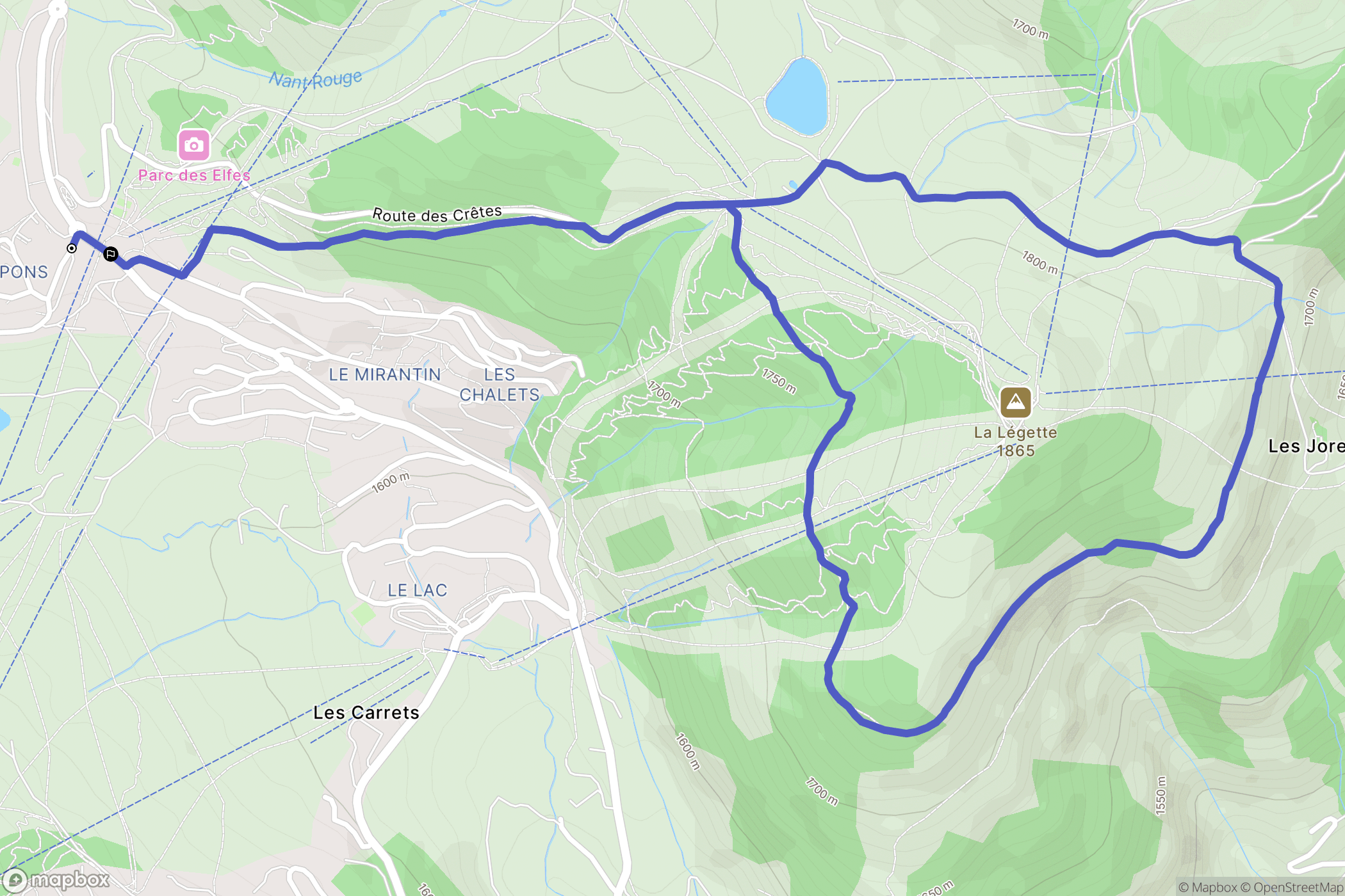 Hauteluce : carte du parcours de randonnée - France