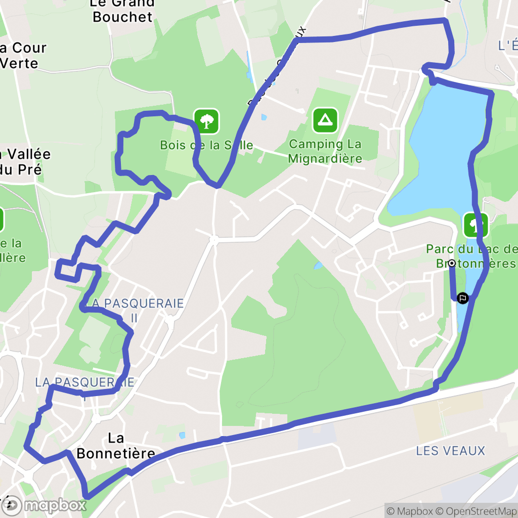 Joué-lès-Tours : carte du parcours de randonnée - France