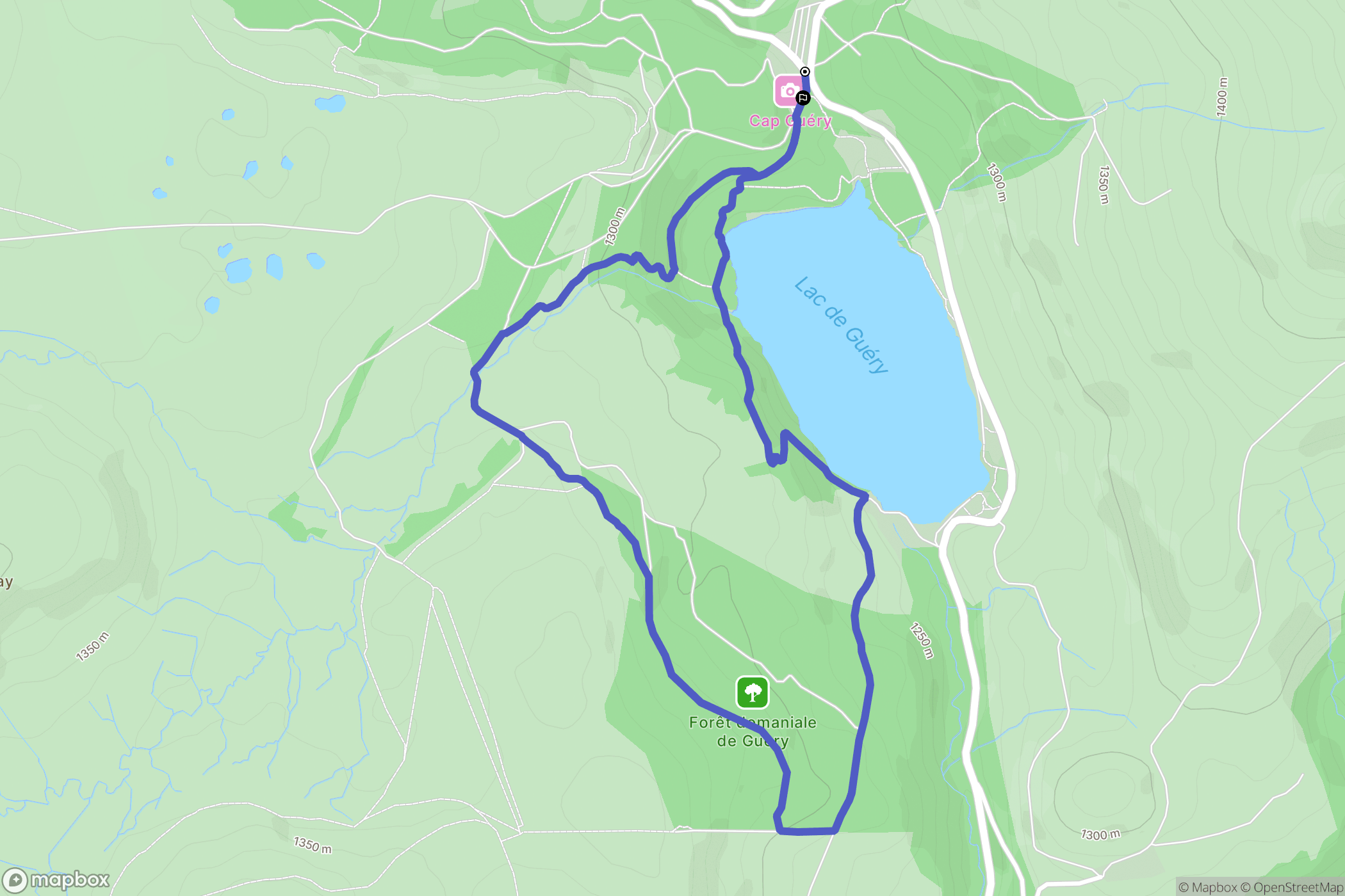 Orcival : carte du parcours de randonnée - France