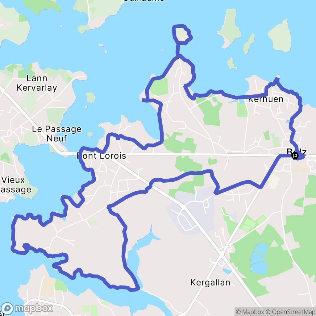 Belz : carte du parcours de randonnée - France