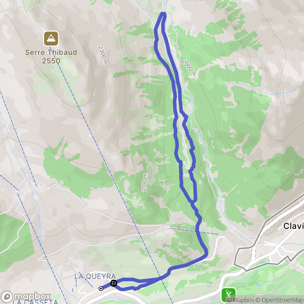 Montgenèvre : carte du parcours de randonnée - France