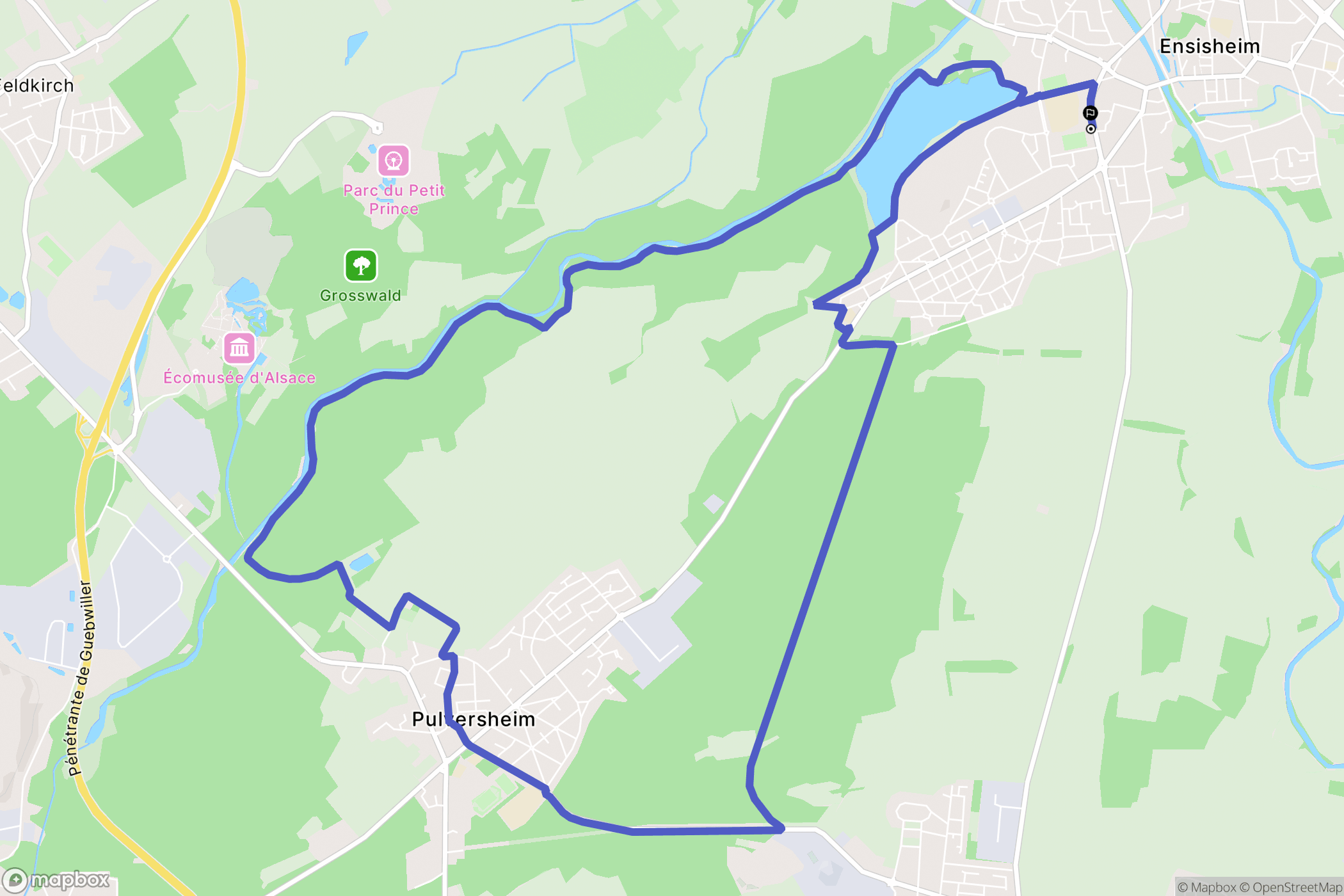 Ensisheim : carte du parcours de randonnée - France