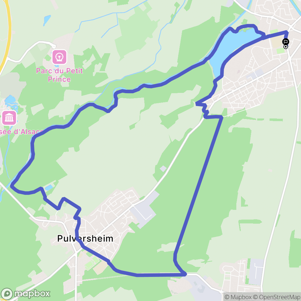 Ensisheim : carte du parcours de randonnée - France