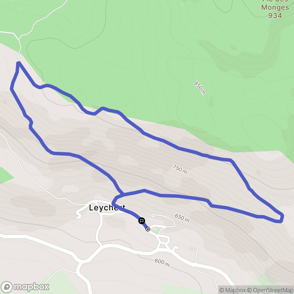 Leychert : carte du parcours de randonnée - France